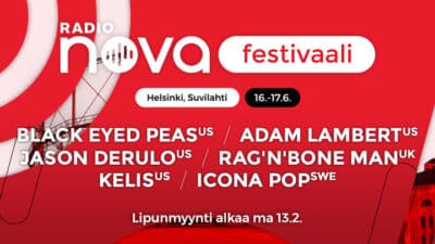Radio Nova Festivaali - Black Eyed Peas, Adam Lambert, Jason Derulo, Rag änä Bone Man, Kelis, Icon Pop