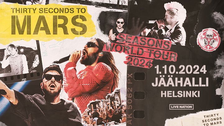 Thirty Seconds To Mars Suomeen Seasons-maailmankiertueellaan